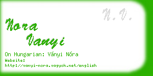 nora vanyi business card