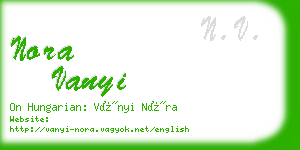 nora vanyi business card